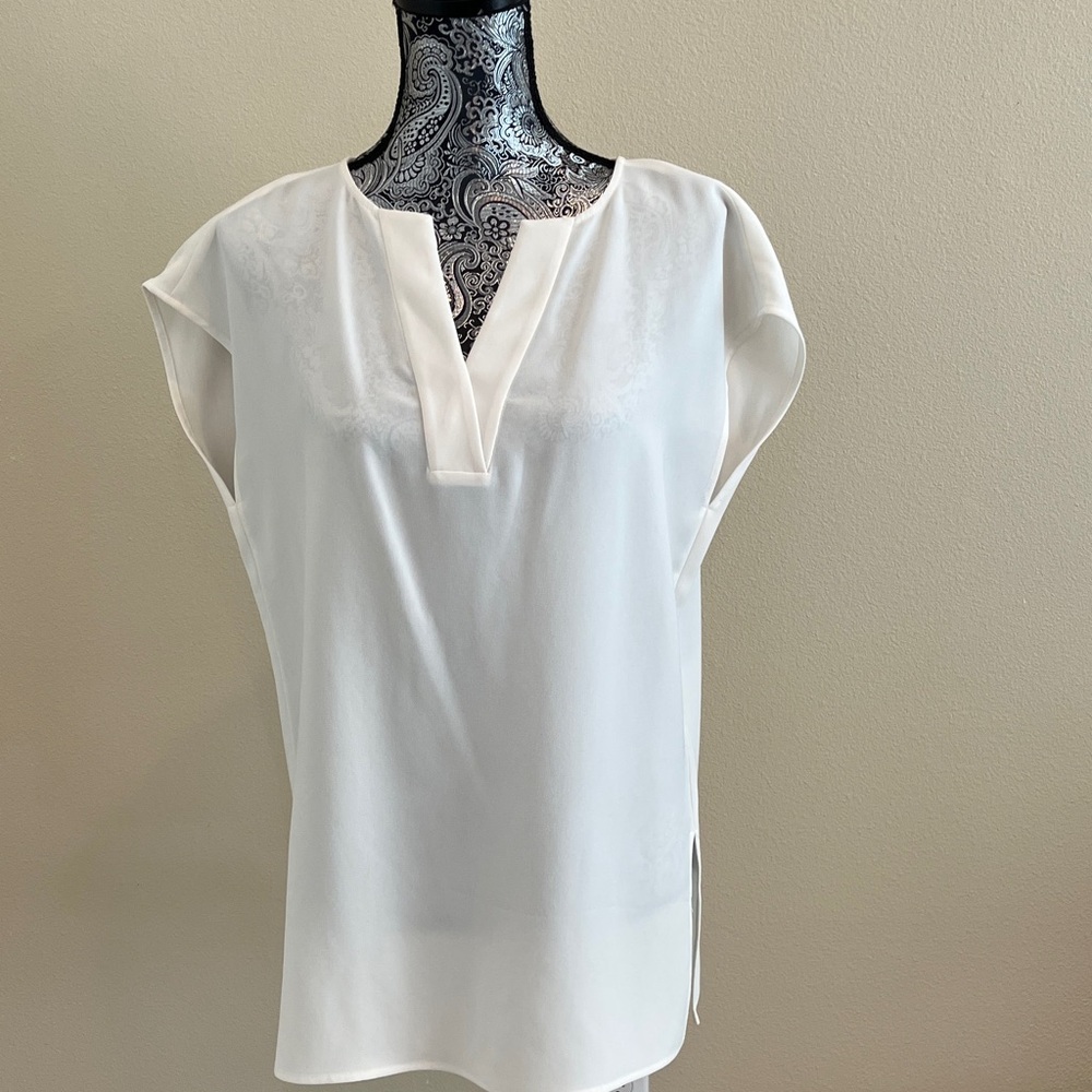 Lafayette 148 New York Oversized Cream Blouse XS and Pants M Set